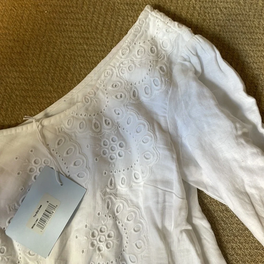 NWT Hill House -Linen Mini Mila dress Small - White - Picture 6 of 7